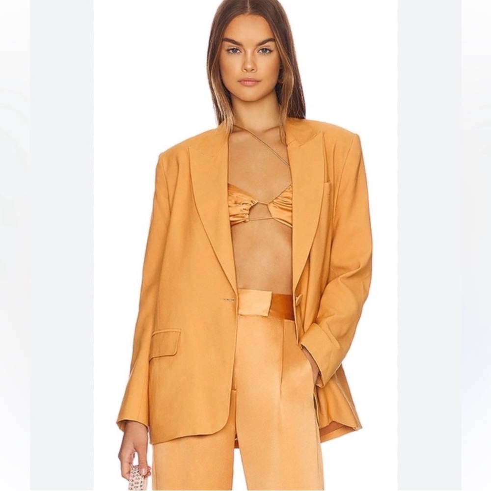 NWT the Sei Oversized One Button Blazer in Mustard Size 8